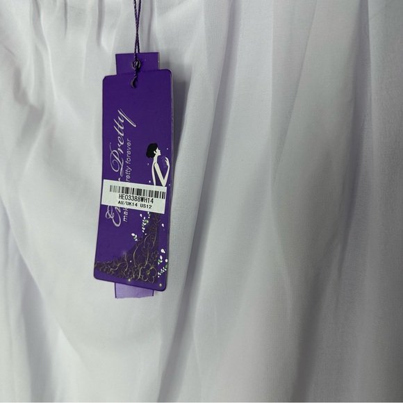 Ever pretty dress one shoulder bling jewel accents white gold shiny sexy dress - Picture 4 of 7